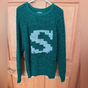 Boundary waters Teal Sweater with Bold S Design